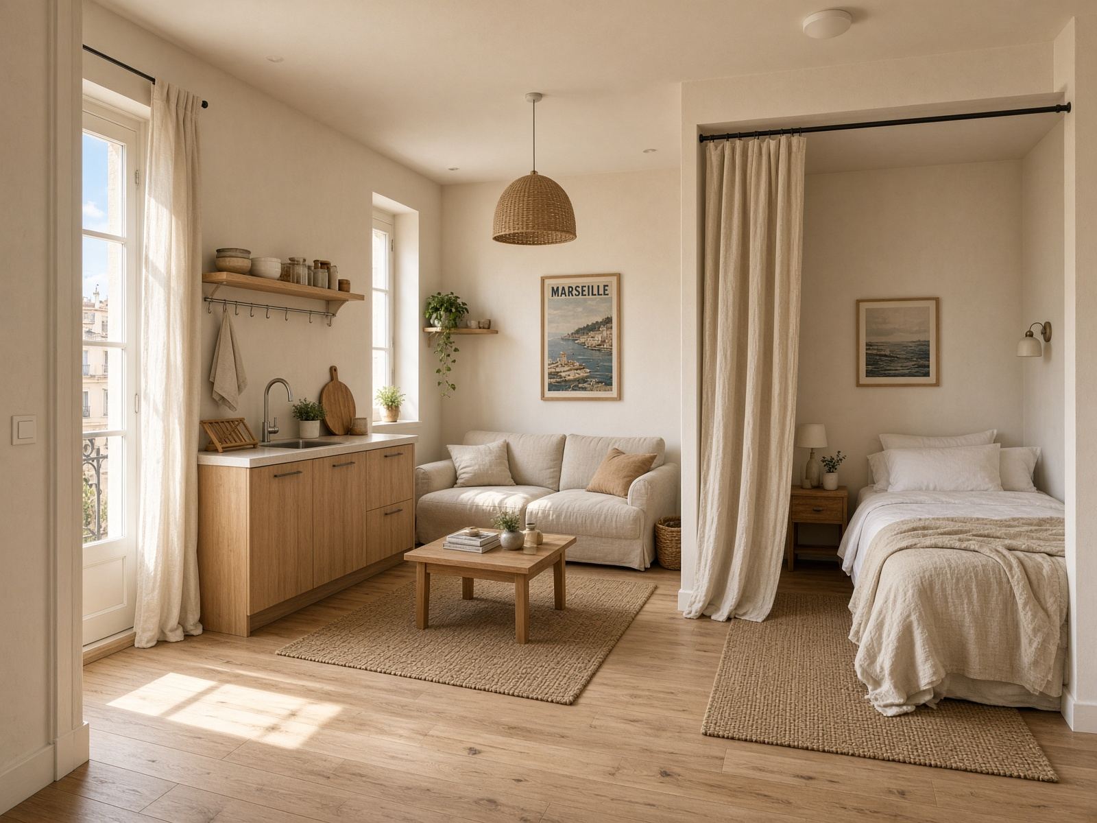 Studio entièrement rénové, volume unique à Marseille